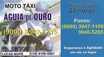 Moto Taxi Águia de Ouro Sertãozinho SP